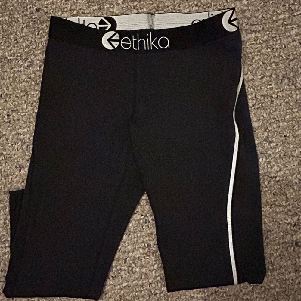 Ethika Black Leggings with White Trim